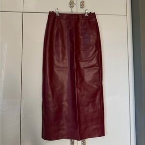 Commense Deep Red Pencil Skirt